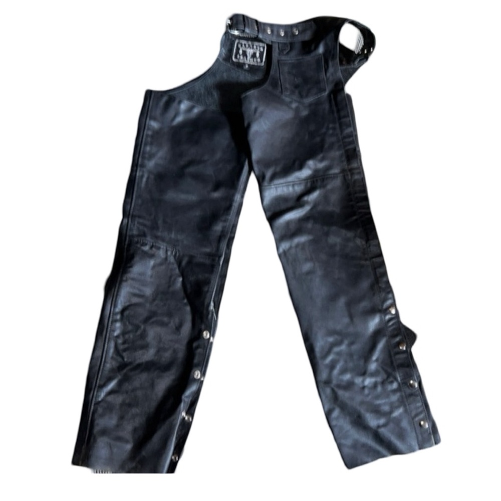 Barney’s Mens Genuine Leather Motorcycle/Biker Chaps